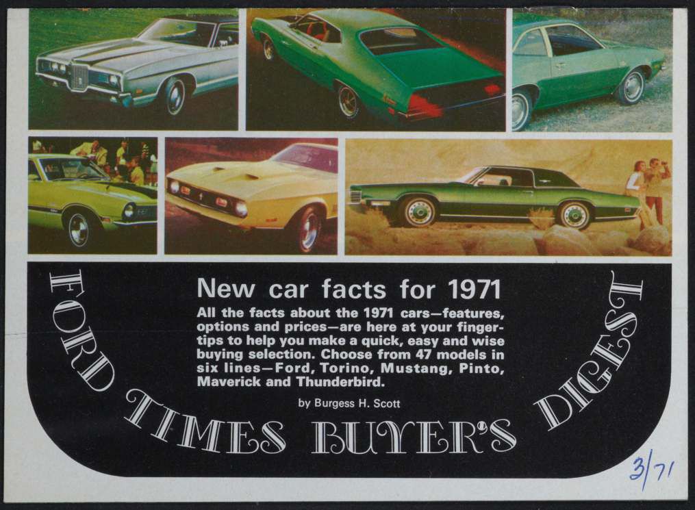 Brochure 1971 Ford times buyer's digest Nouve873