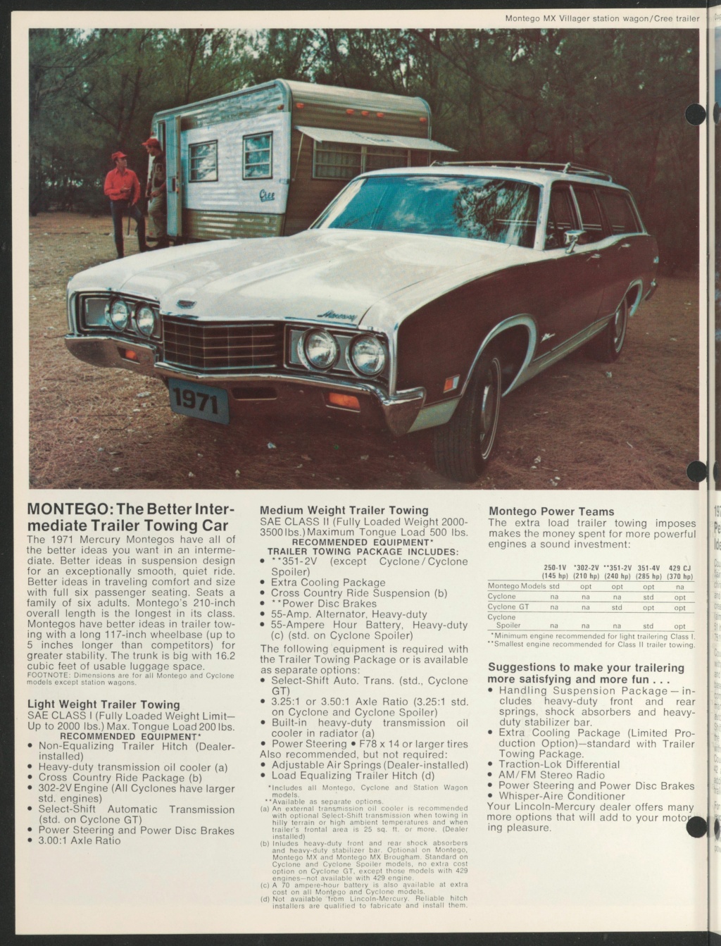 Brochure "1971 Mercury trailer towing" (en anglais) Nouve948