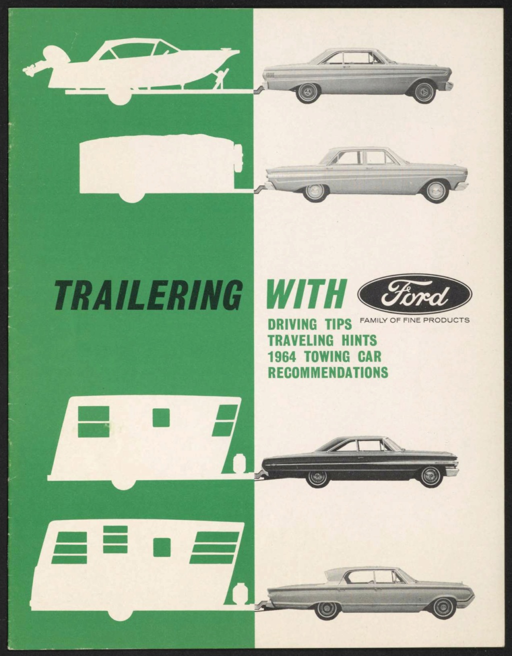 Brochure 1964 "Trailering with Ford", édition Canada en anglais Nouve951