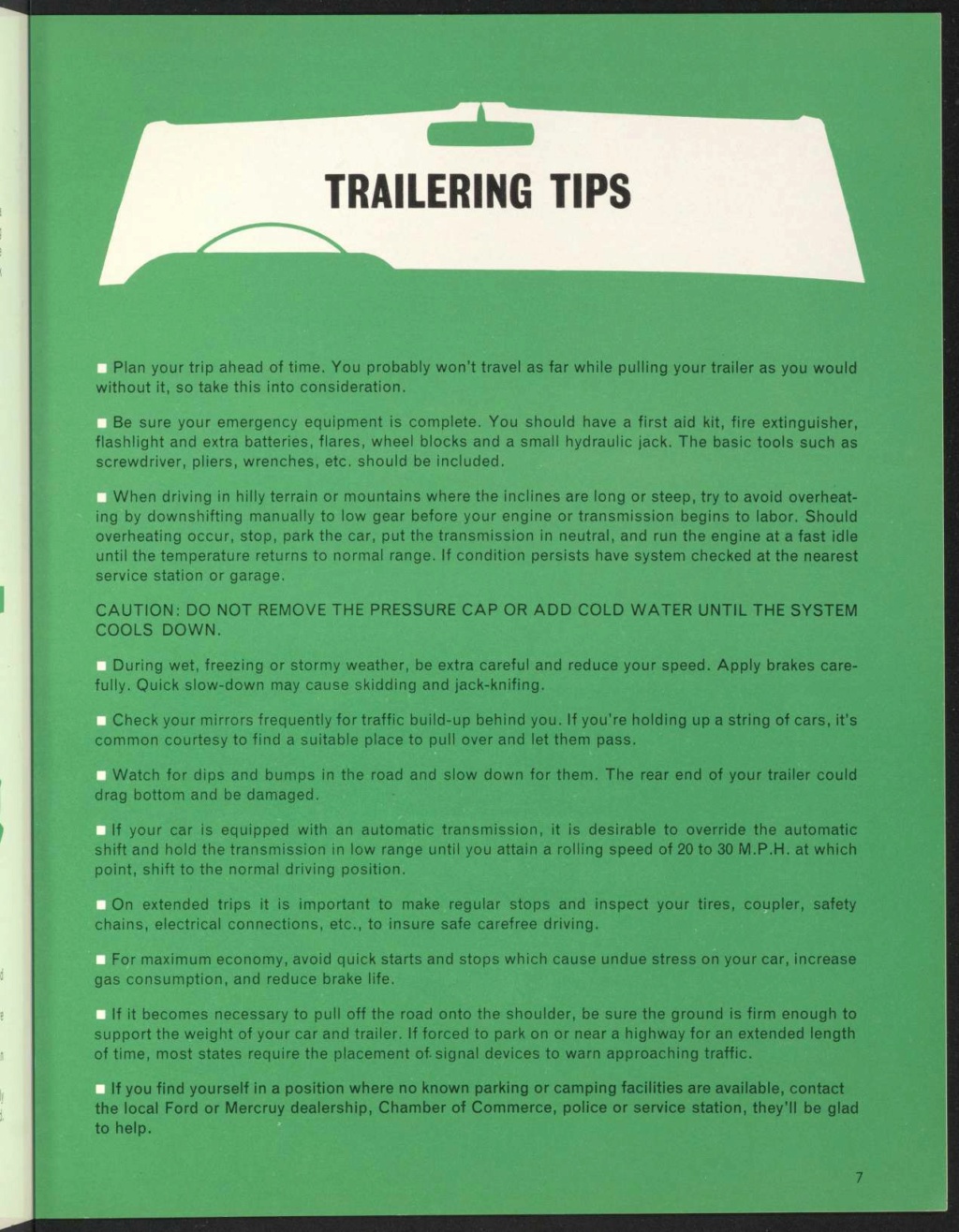 Brochure 1964 "Trailering with Ford", édition Canada en anglais Nouve959