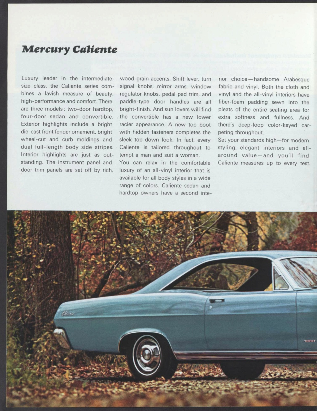 Brochure Mercury 1967, version américaine en anglais Nouve996