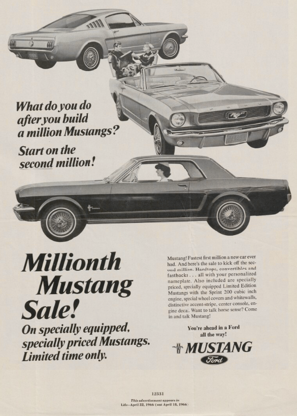 Publicité en anglais de Mustang 1966 Nouvel19