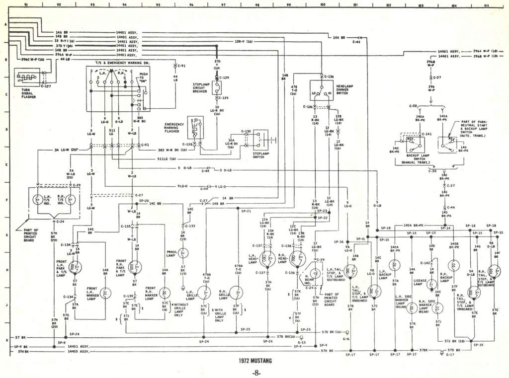 Schéma et diagramme électrique pour la Mustang 1972 (en anglais) Nouvel43