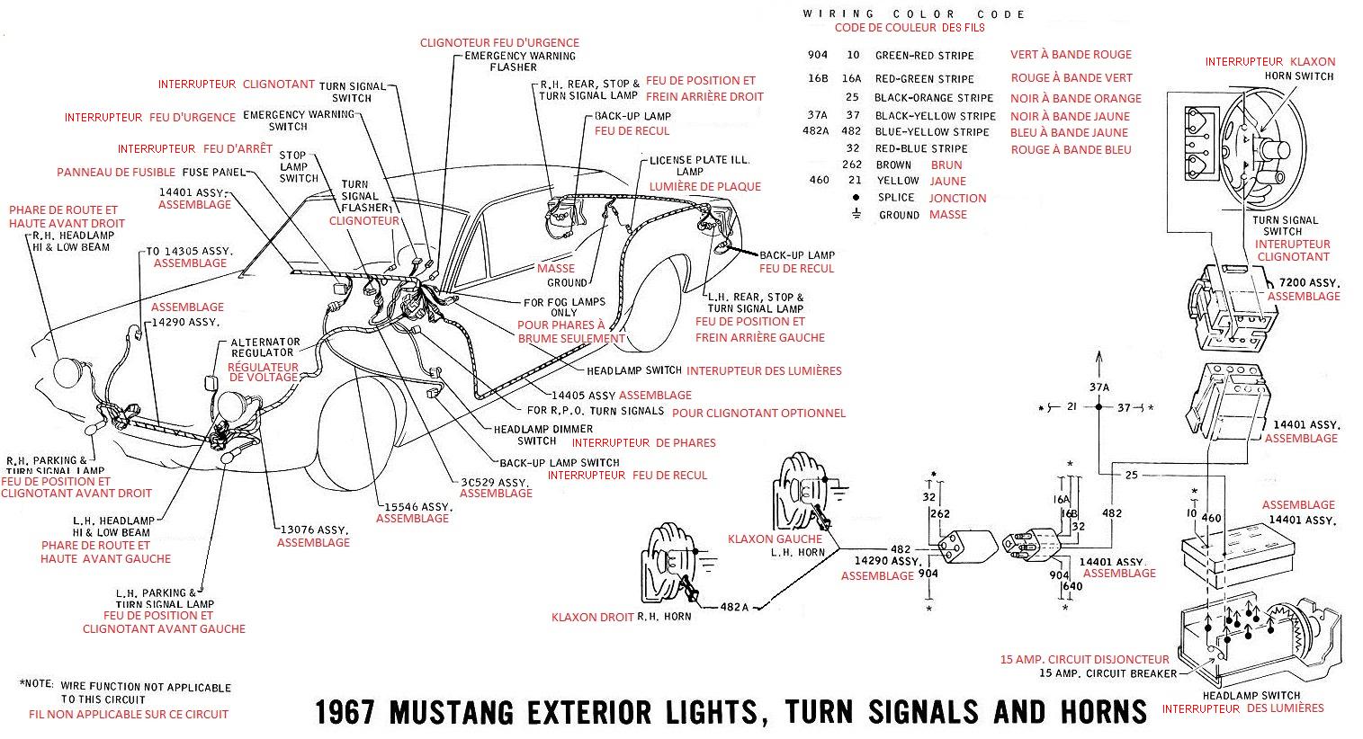 Schéma et diagramme électrique en français pour la Mustang 1967 Ok_05_10