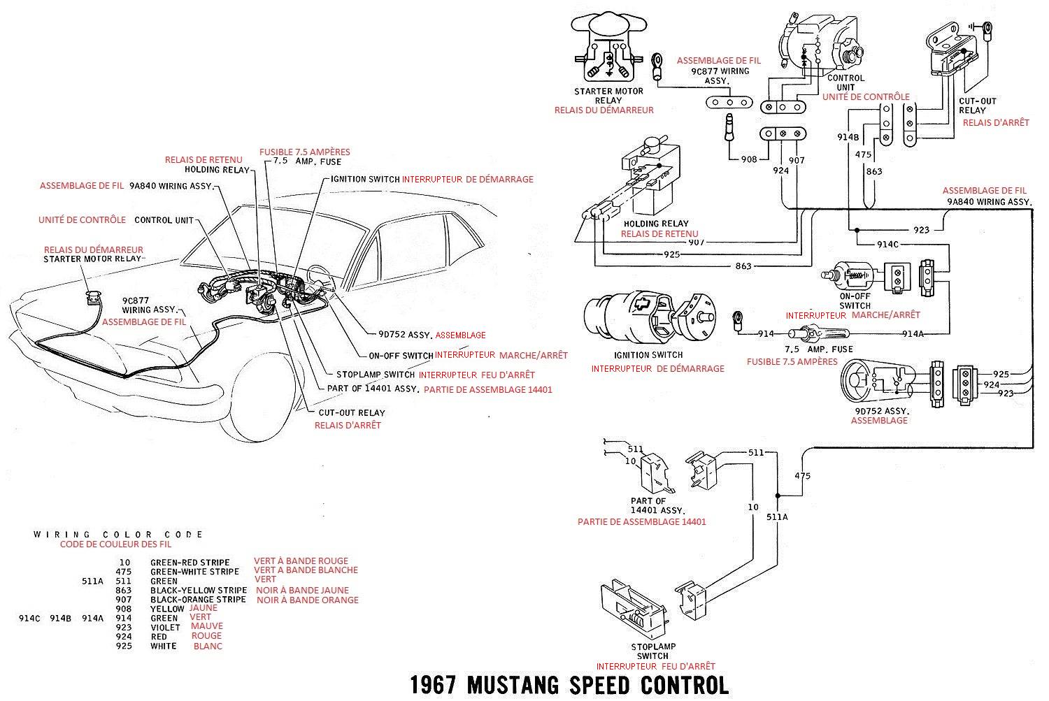 Schéma et diagramme électrique en français pour la Mustang 1967 Ok_07_10