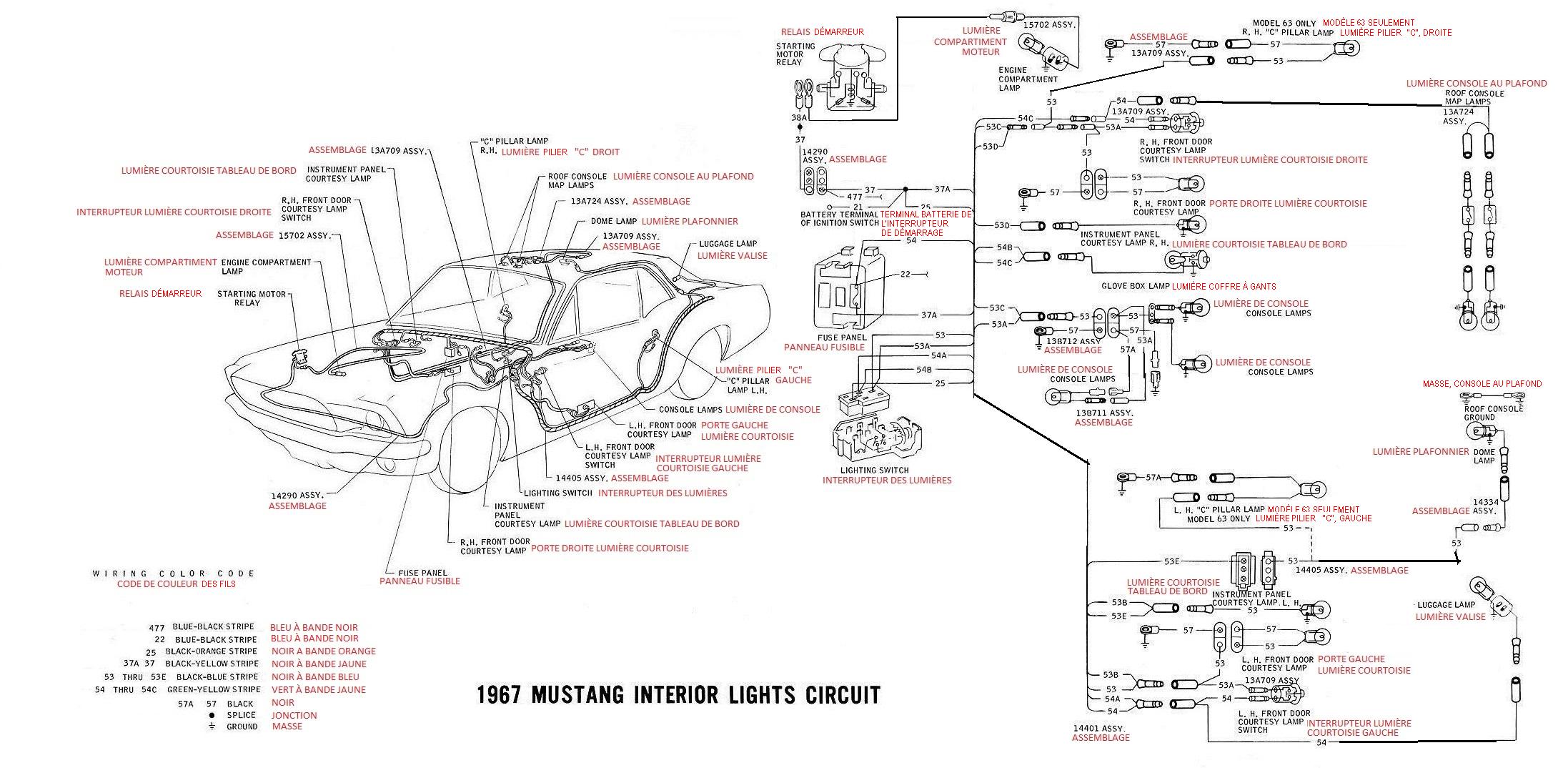 Schéma et diagramme électrique en français pour la Mustang 1967 Ok_11_10