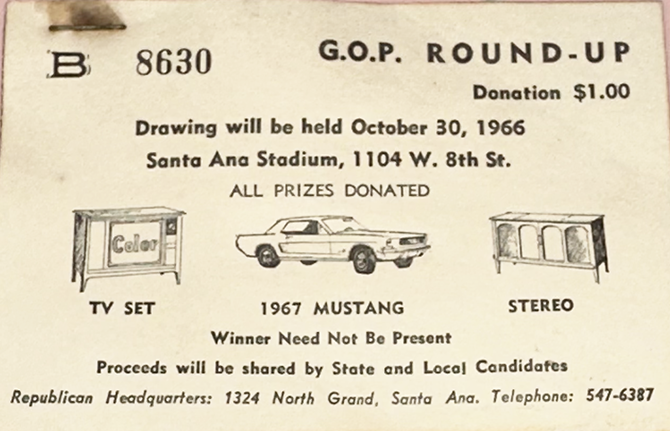 Tirage en 1966 d'une Mustang 1967 par le parti républicain aux États-Unis S-l16011