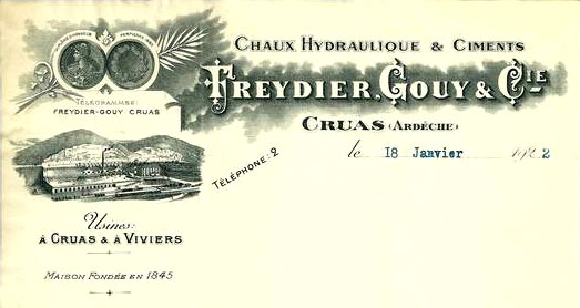 Dept:07 Ardèche Chaux hydraulique Freydier Gouy à Viviers et Cruas Ciment10