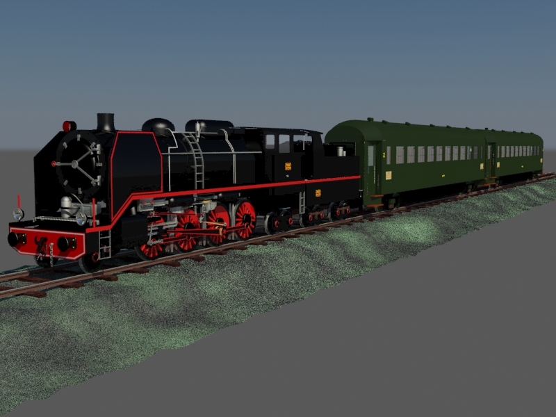 WIP modélisation locomotive vapeur + wagons - Fin 21082010