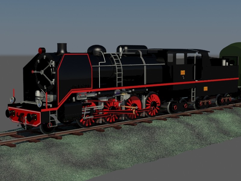WIP modélisation locomotive vapeur + wagons - Fin 21082011