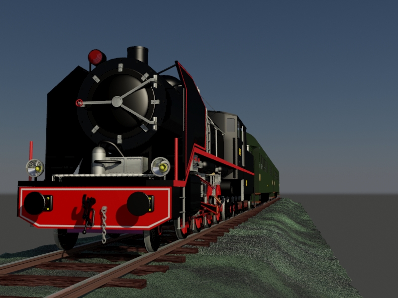 WIP modélisation locomotive vapeur + wagons - Fin 21082014