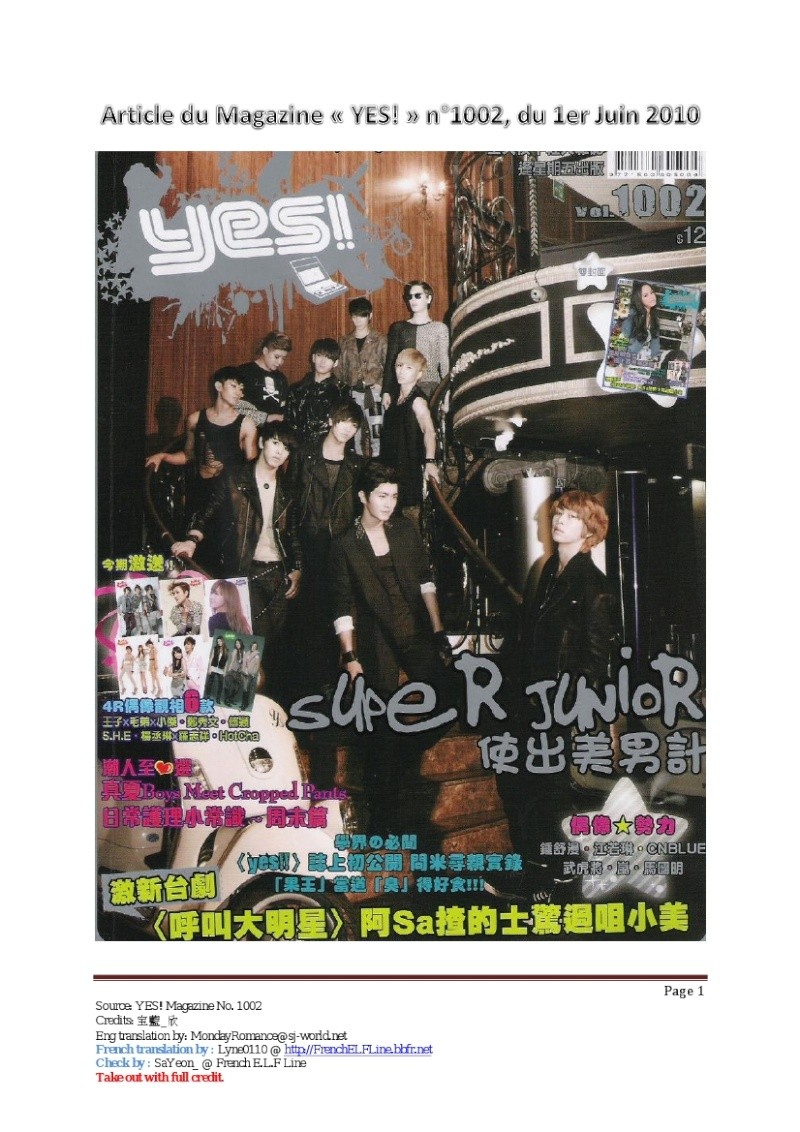 [ARTICLE] Super Junior pour le magazine « YES! » n°1002 (01/06/10) 113
