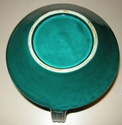Blue-green glazed jug with stamp decoration. Bitossi or copy-cat? Dscn0715