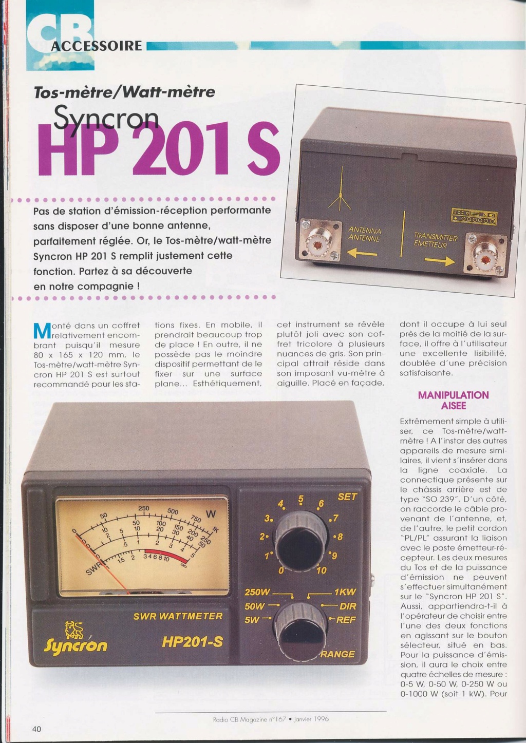 Tosmetre - Zetagi HP201 (Tosmètre-Wattmètre pous station fixe) Hp_20110