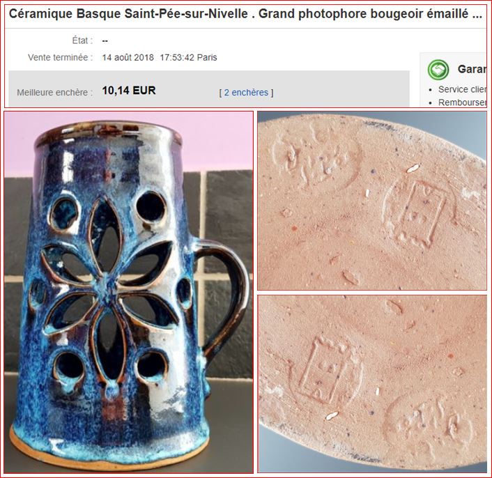 Vase cylindre en grès avec marque - St Pée sur Nivelle Captur78