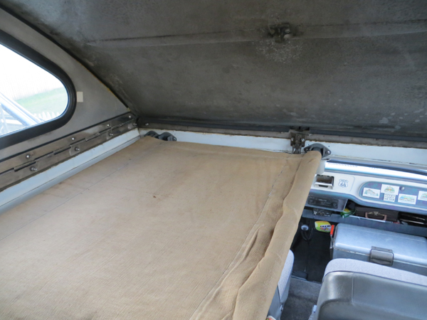 Corvair van camper interior photos (Ben's Bus) Cot-210
