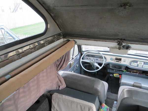 Corvair van camper interior photos (Ben's Bus) Cot-310