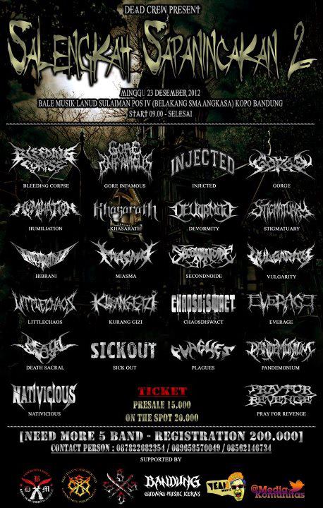 DEADCREW PRESENT  SALENGKAH SAPANINCAKAN #2 Minggu 23 Desember 2012 @ Bale Musik Lanud Sulaiman POS IV (Belakang SMA ANGKASA) Kopo Bandung Start 09.00 - Selesai  53434410