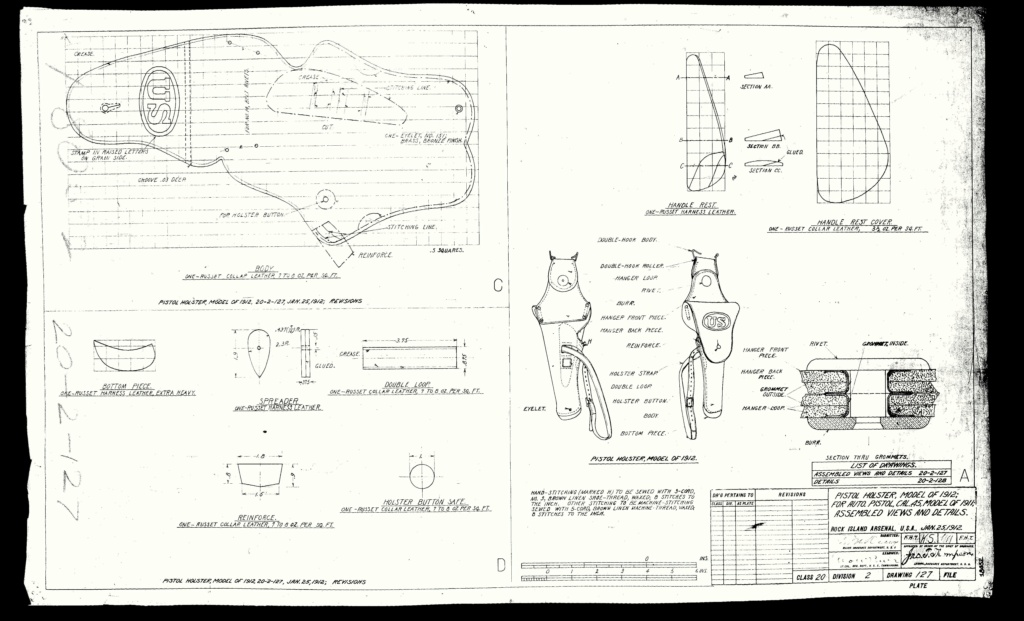 Dessins des holster M1912 et M1916 Colt_110