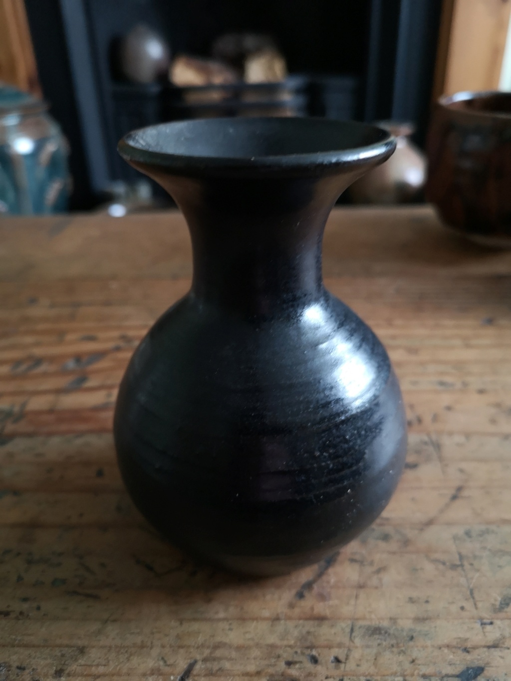 Small black vase with PE or PB impressed mark. Img_2016