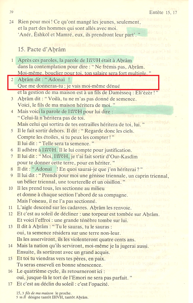 Adonaï Seigneur, Elohîm Dieu et le tétragramme YHVH dans Béréchit 1_bmp14