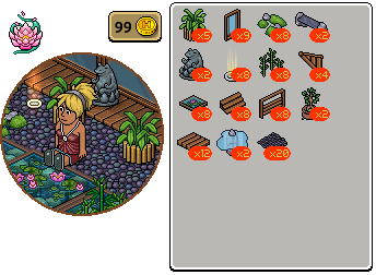 Reinserito affare stanza Giardino Zen in catalogo su Habbo Scre2401