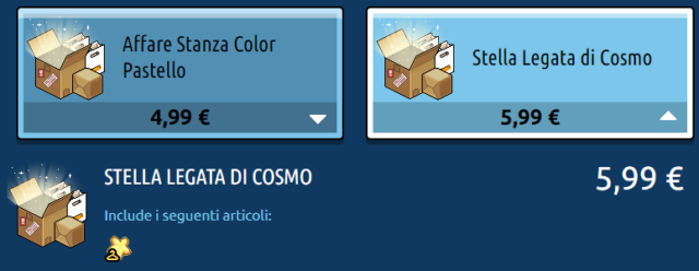 Stella Legata di Cosmo rara nello shop web di Habbo Scre4598