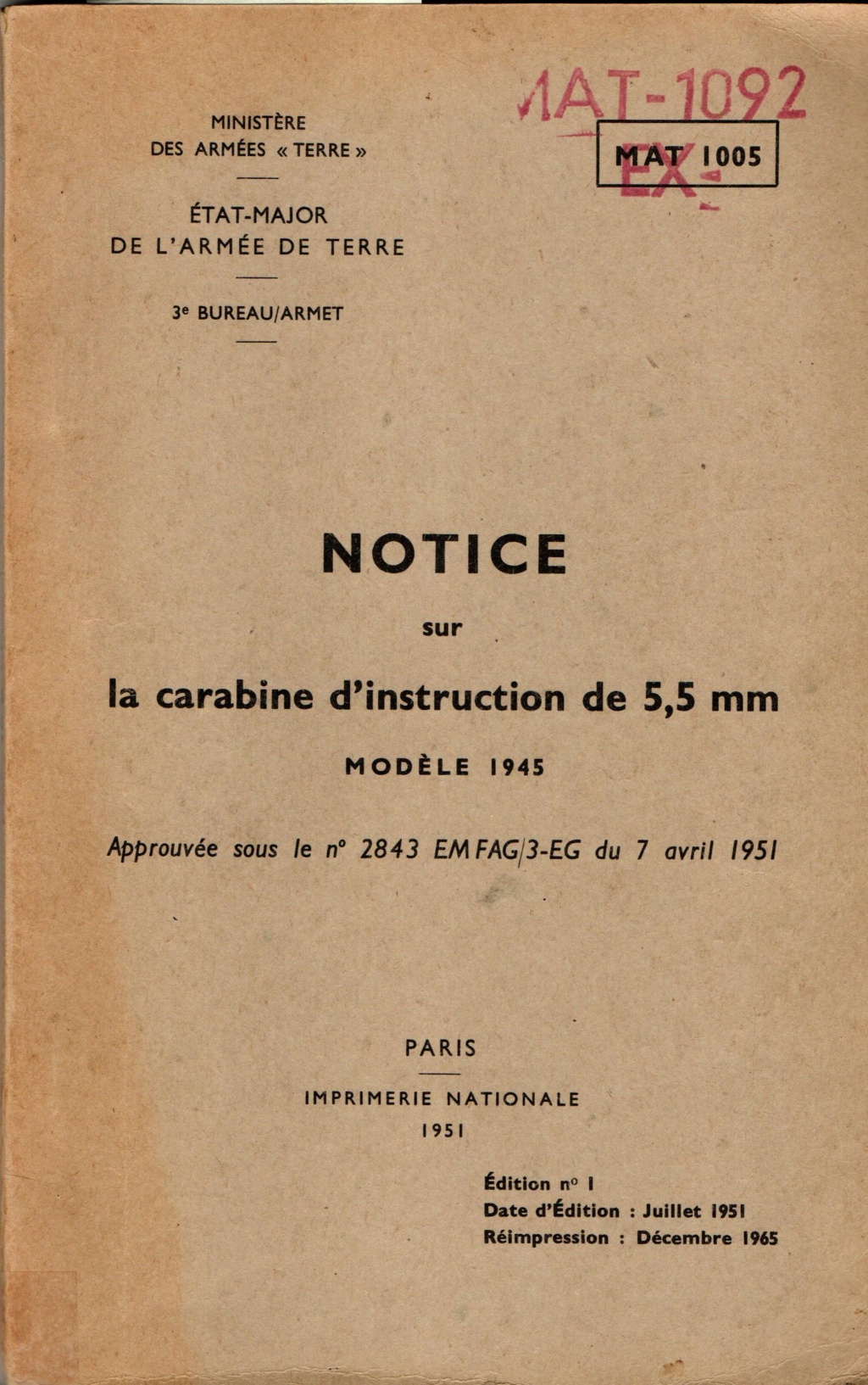 manuel d'instruction carabine mas 45 000-no10