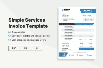 Simple Services Invoice Template 0fcb0410