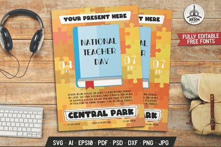 National Teacher's Day Flyer Template 31cd5e10