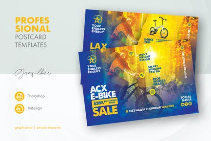 Bicyle Sales Postcard Templates 3bc52010