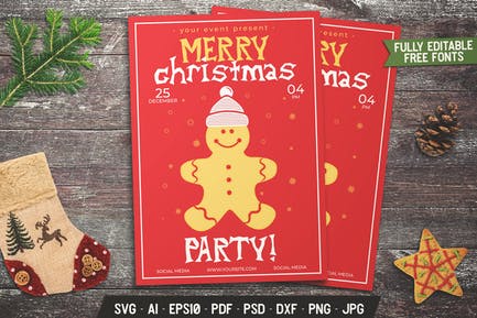 Merry Christmas Party Flyer 52fa6b10