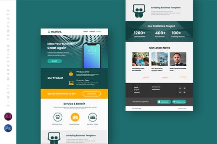 Business Email Newsletter UI Template B185a810