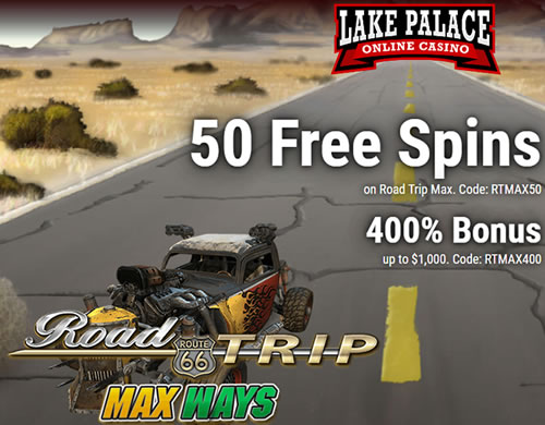 Lake Palace Casino Exclusive 50 Free Spins plus 400% up to $1000 July 2020 Lake-p10