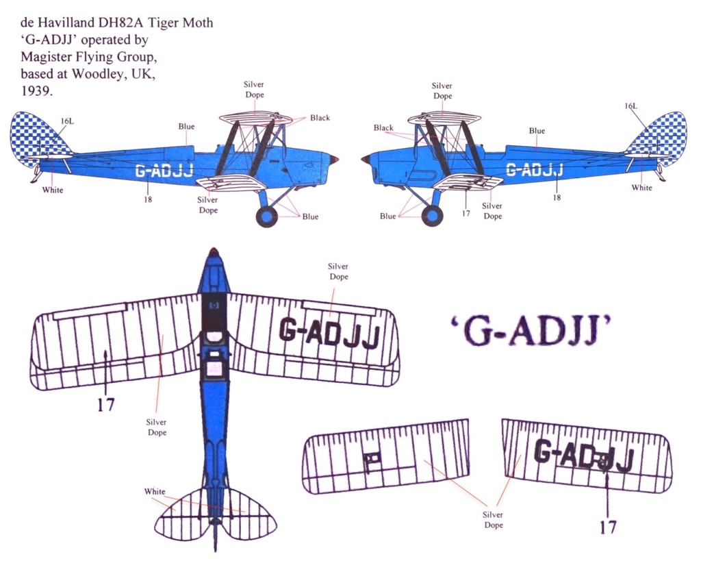 Construcción doble simultánea: dH-82A Tiger Moth de Airfix a 1/72. G-adjj10