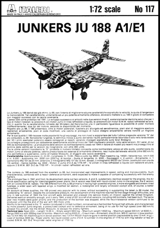 [1] Junkers Ju-188A-1/E-1 de Italeri a 1/72 (No.117). Portad10