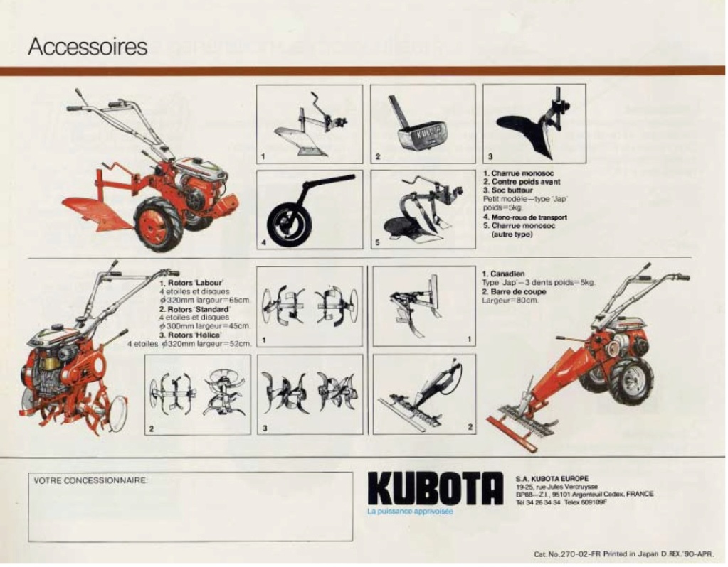 Motoculteur Kubota T350 Kt350410