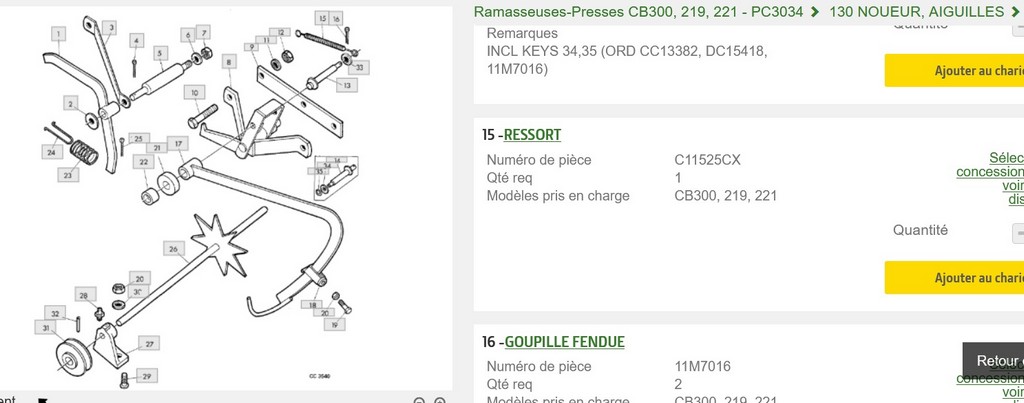 Panne Presse John Deere CB 300 Pjdcb313