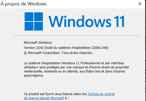 Mise à jour de windows 11 pro 2021-118