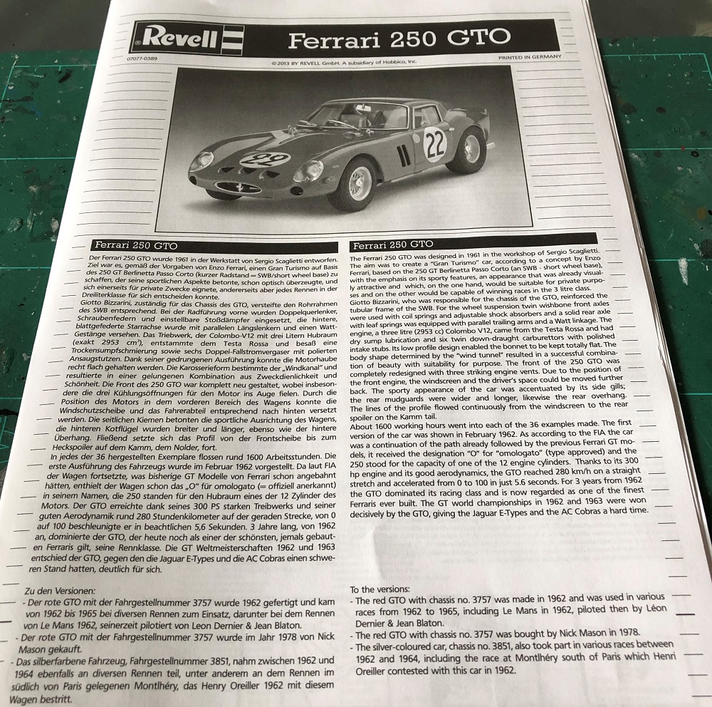 1/24 Ferrari 250 GTO Revell  Notice22