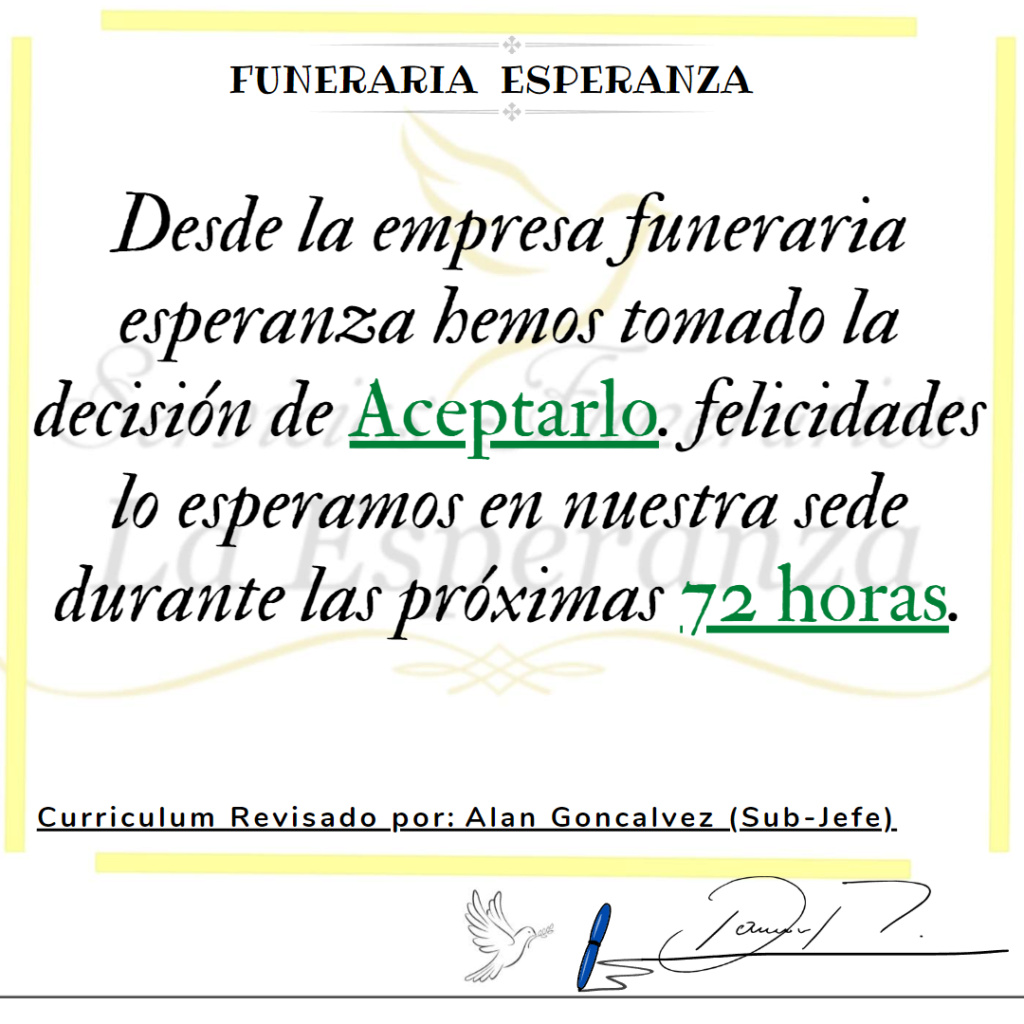 (CURRICULUM CORESPONDIENTE)FUNERARIA ESPERANZA||Micaela Almada|| Alan_g37