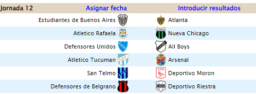 FECHA 1 - CLAUSURA | ALINEACIONES Y RESULTADOS Fecha14