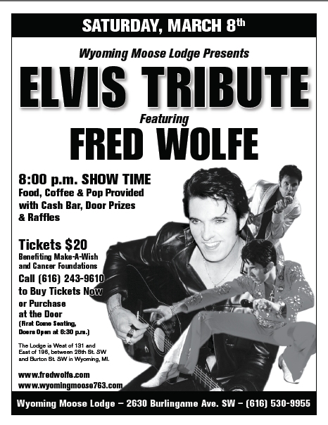 Elvis Show! Wyoming, Michigan  Saturday March 8th! Elvist10