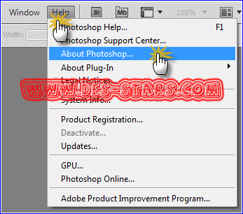 طريقه معرف اصدار الفوتوشوب وهل هو داعم للعربيه ام لا .. خاص بديزاين ستارز 110