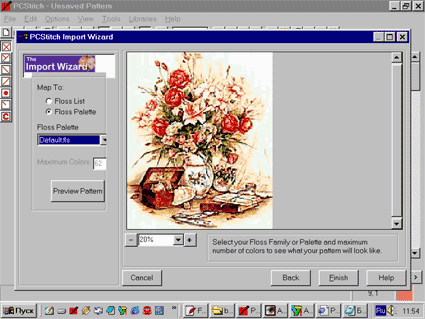 Cоздать схему в PCStitch 7h10
