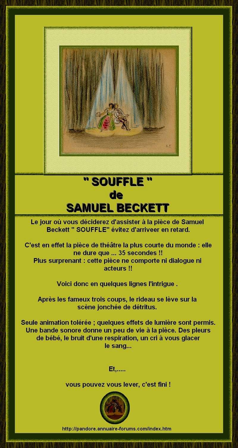 LE SOUFFLE DE S. BECKETT  LA PIECE LA PLUS COURTE 0115