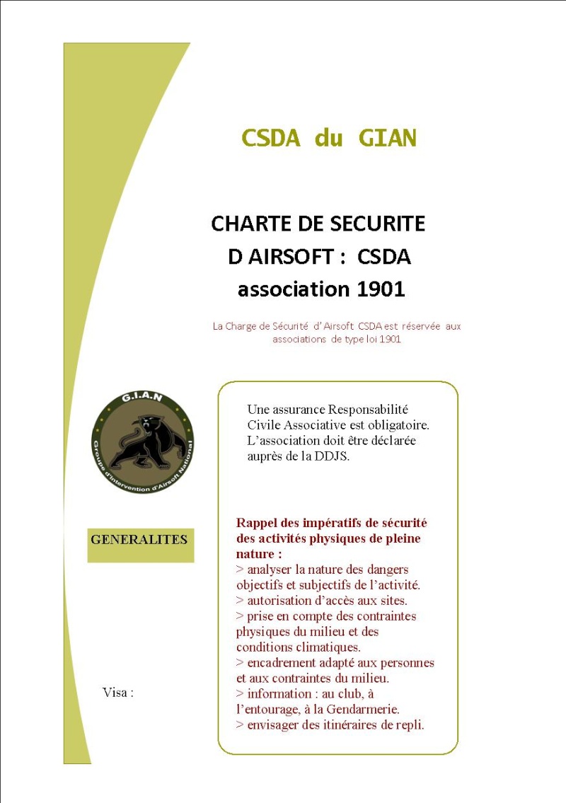 Charte de sécurité du G.I.A.N     CSDA Csda_c11