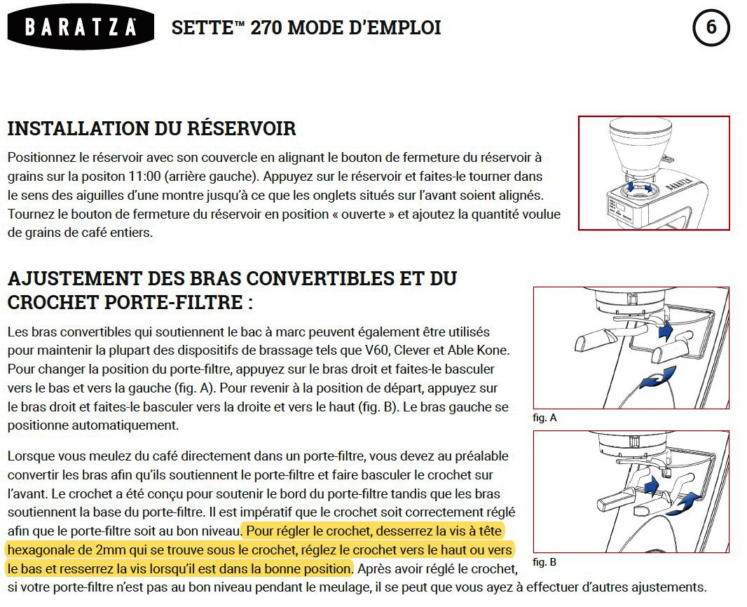 Aidez-moi svp sur mon Baratza 270 wi Sete2711