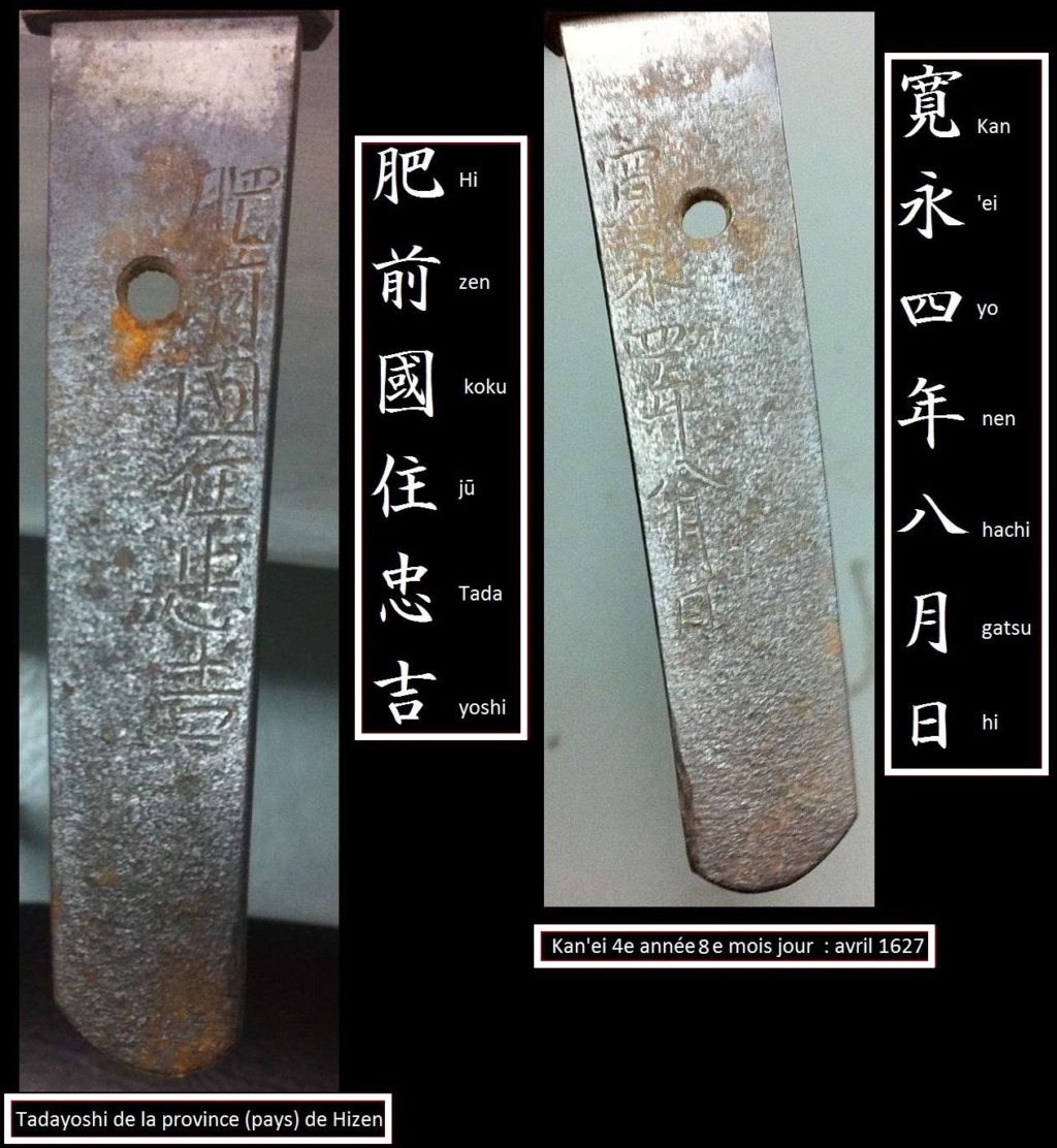 sabre japonnais wakizashi avec signature Hizen Tadayoshi Hizen_10