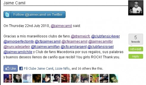 Jaime Camil agradece a sus clubes de fans! Agrade10